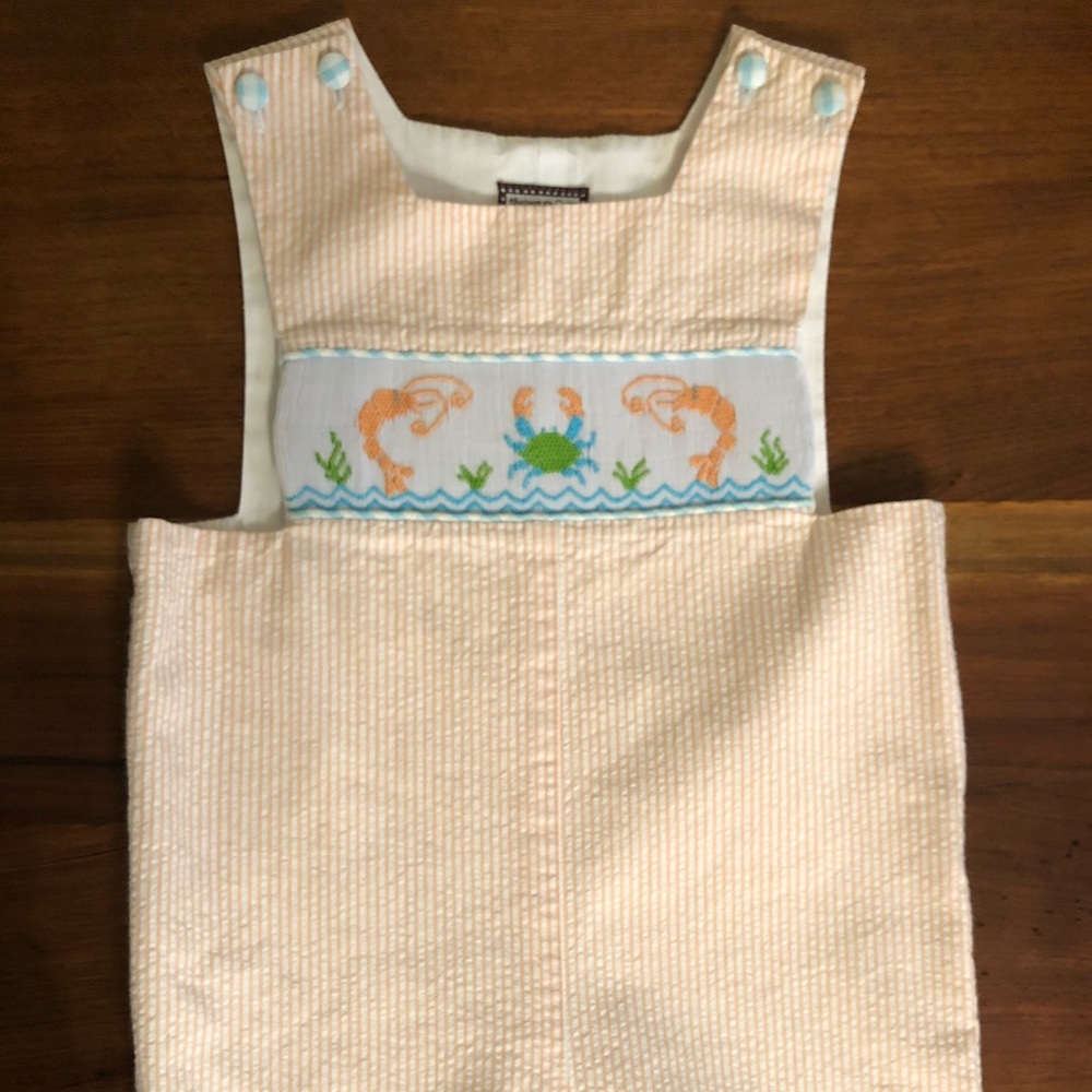 Shrimp and grits boys shortall